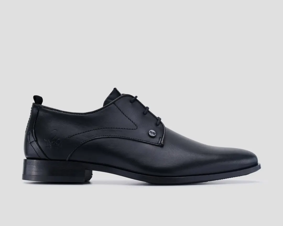 Rehab Greg Leather Nette Veterschoen - Zwart Leer - afbeelding 2 van 4