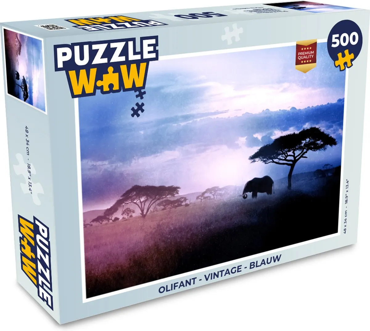 PuzzleWow Vintage Olifant Legpuzzel 500 Stuks