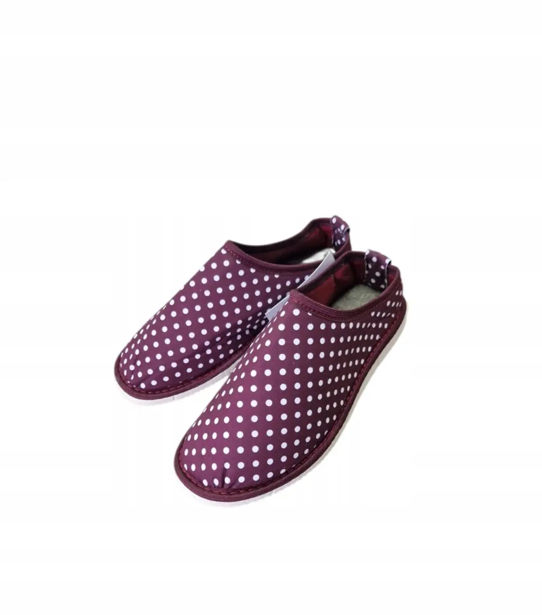 Dames pantoffels Maximus, bordeaux met witte stippen, maat 40-41