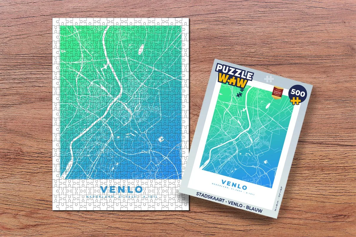 PuzzleWow Stadskaart Venlo Legpuzzel 500 Stuks - Multicolor