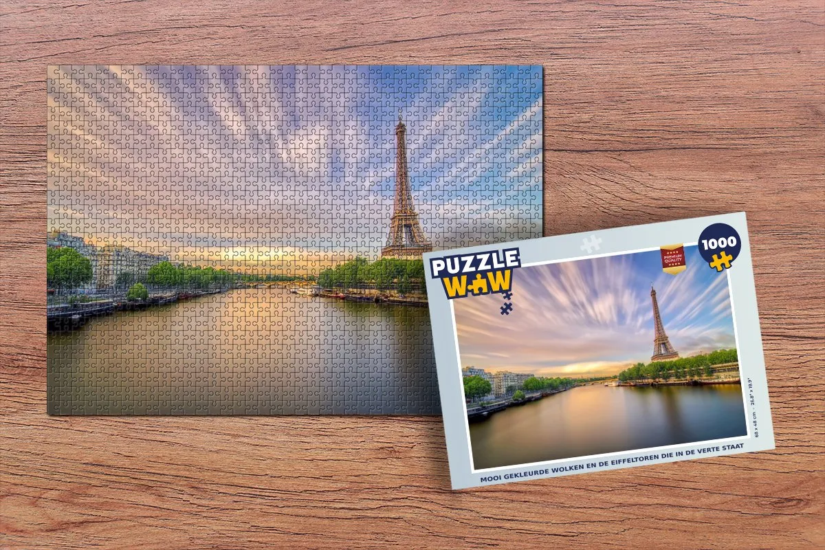 PuzzleWow Legpuzzel 1000 Stuks - Wolken & Eiffeltoren Multicolor