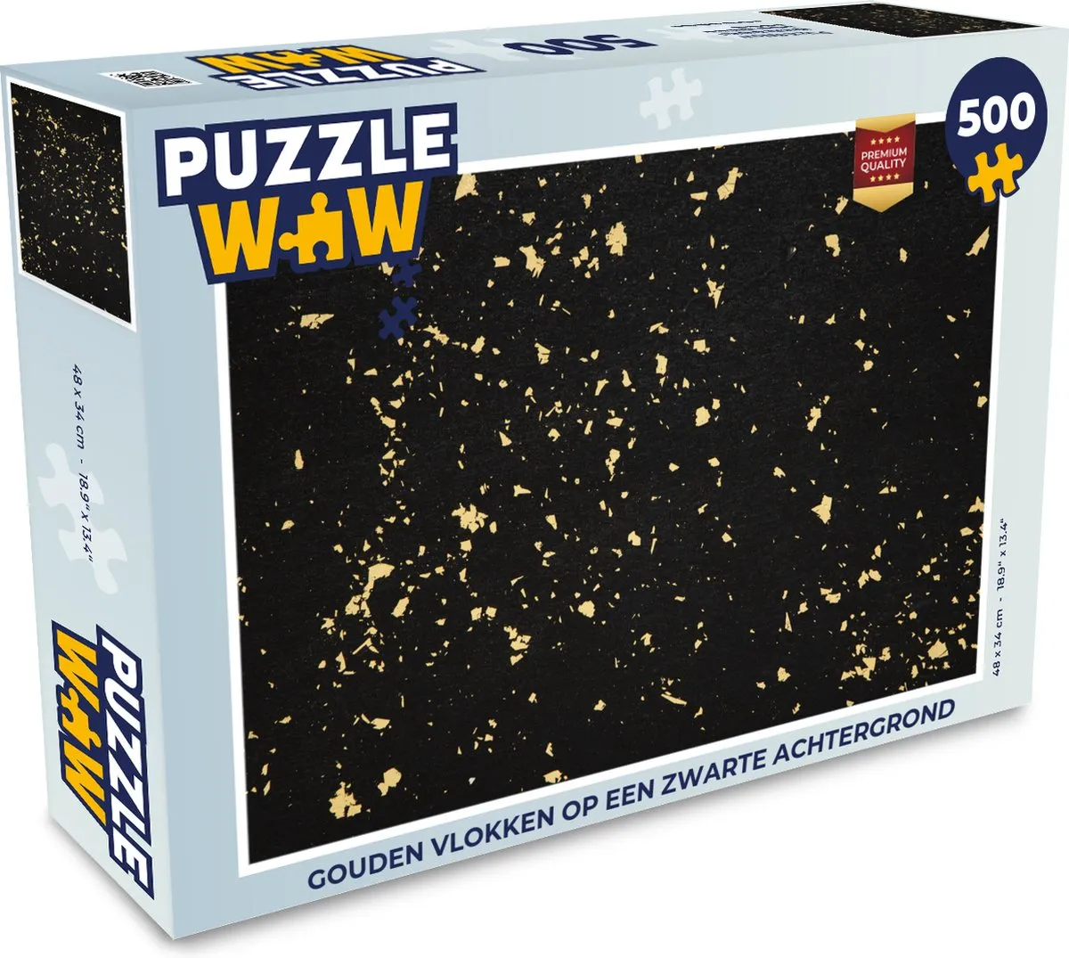 PuzzleWow Legpuzzel Gouden vlokken op zwarte achtergrond 500 Stuks