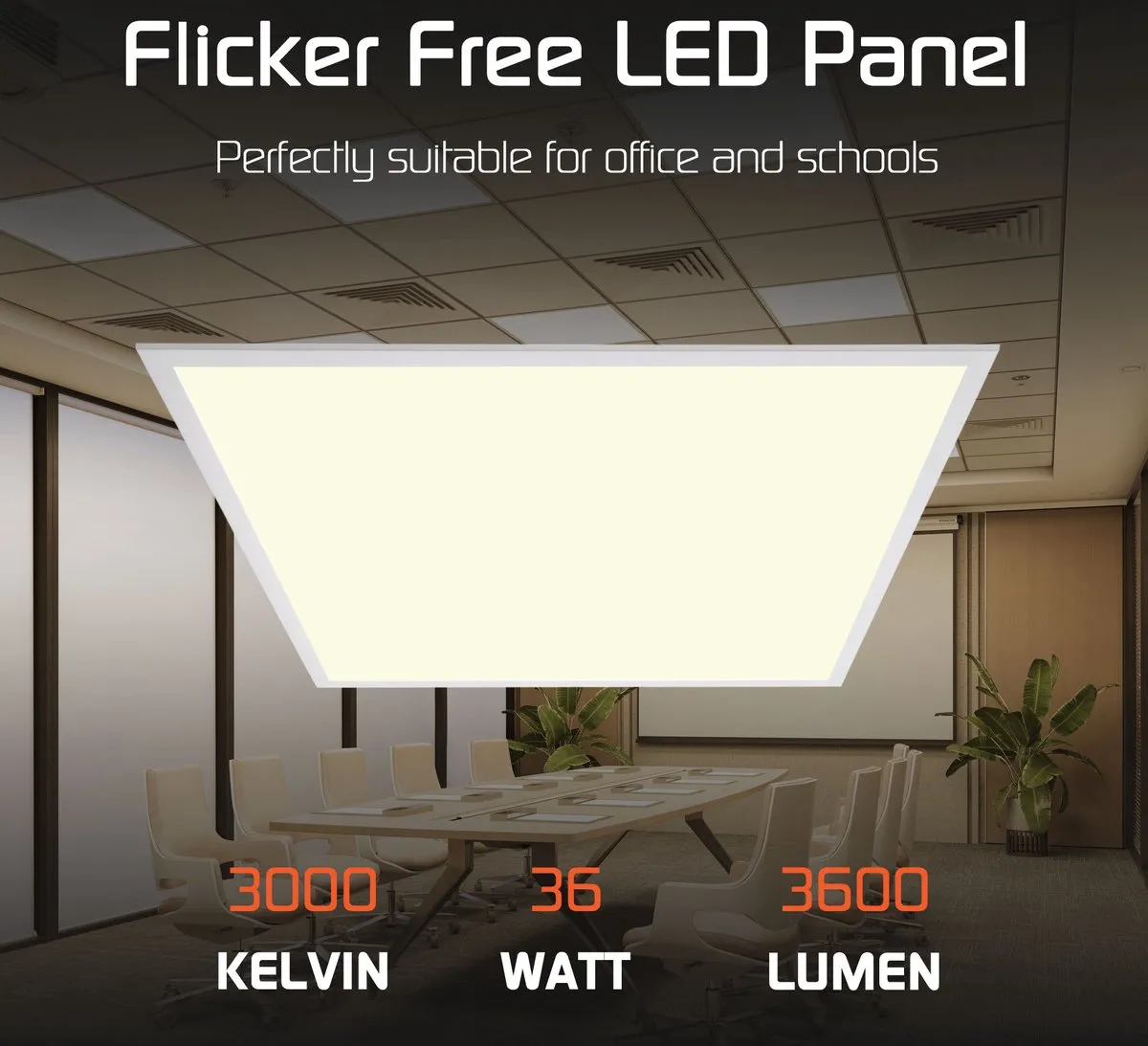 LEDVION 6X LED Paneel 60x60 36W 3000K - 6 Stuks