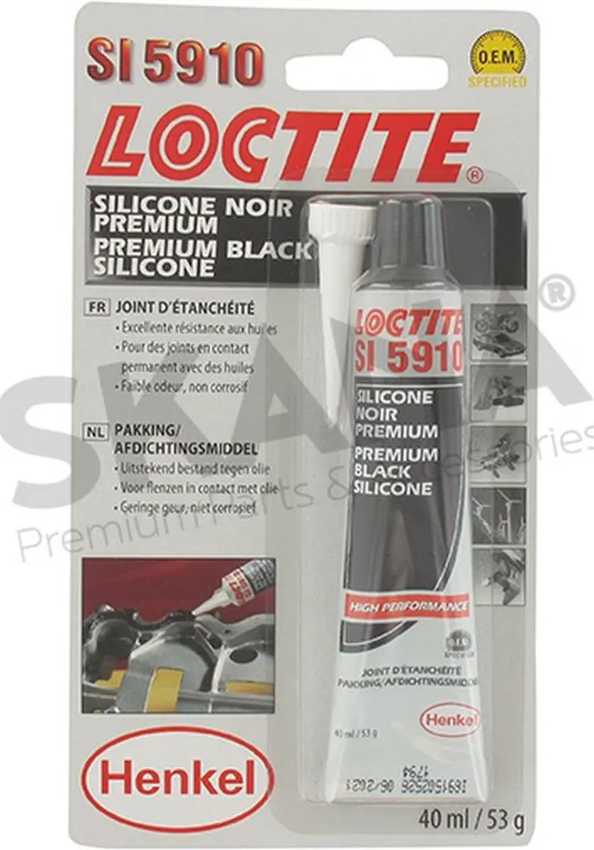 Afdichtingsmiddel zwart LOCTITE5910, voor metalen of kunststof oppervlak. Oliebe