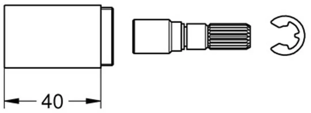 Grohe Verlengingsset 40mm UP-ventiel DN20/DN25/DN32
