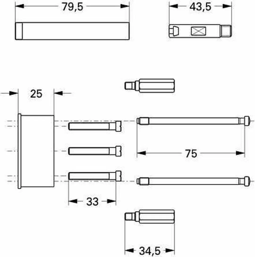 GROHE Verlengingsset 46191 25mm DN15 - Chroom - afbeelding 3 van 4