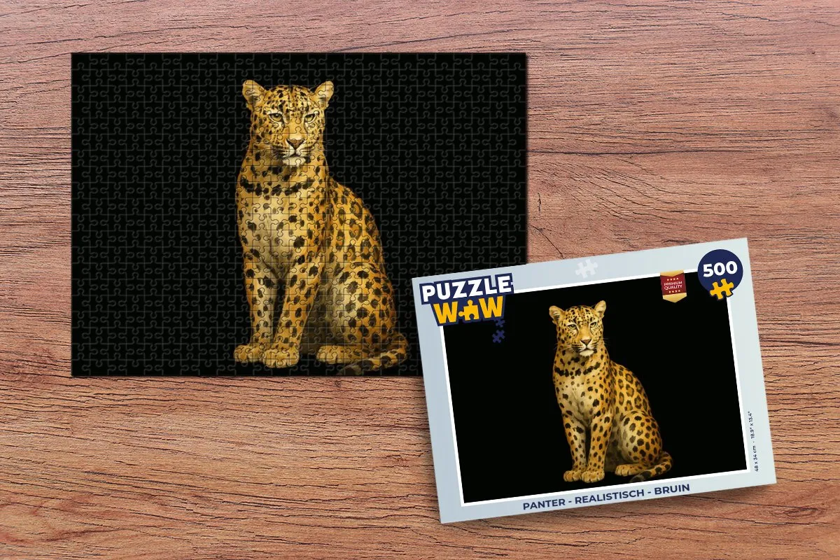 PuzzleWow Panter Realistisch Legpuzzel 500 Stuks - 8721406844198