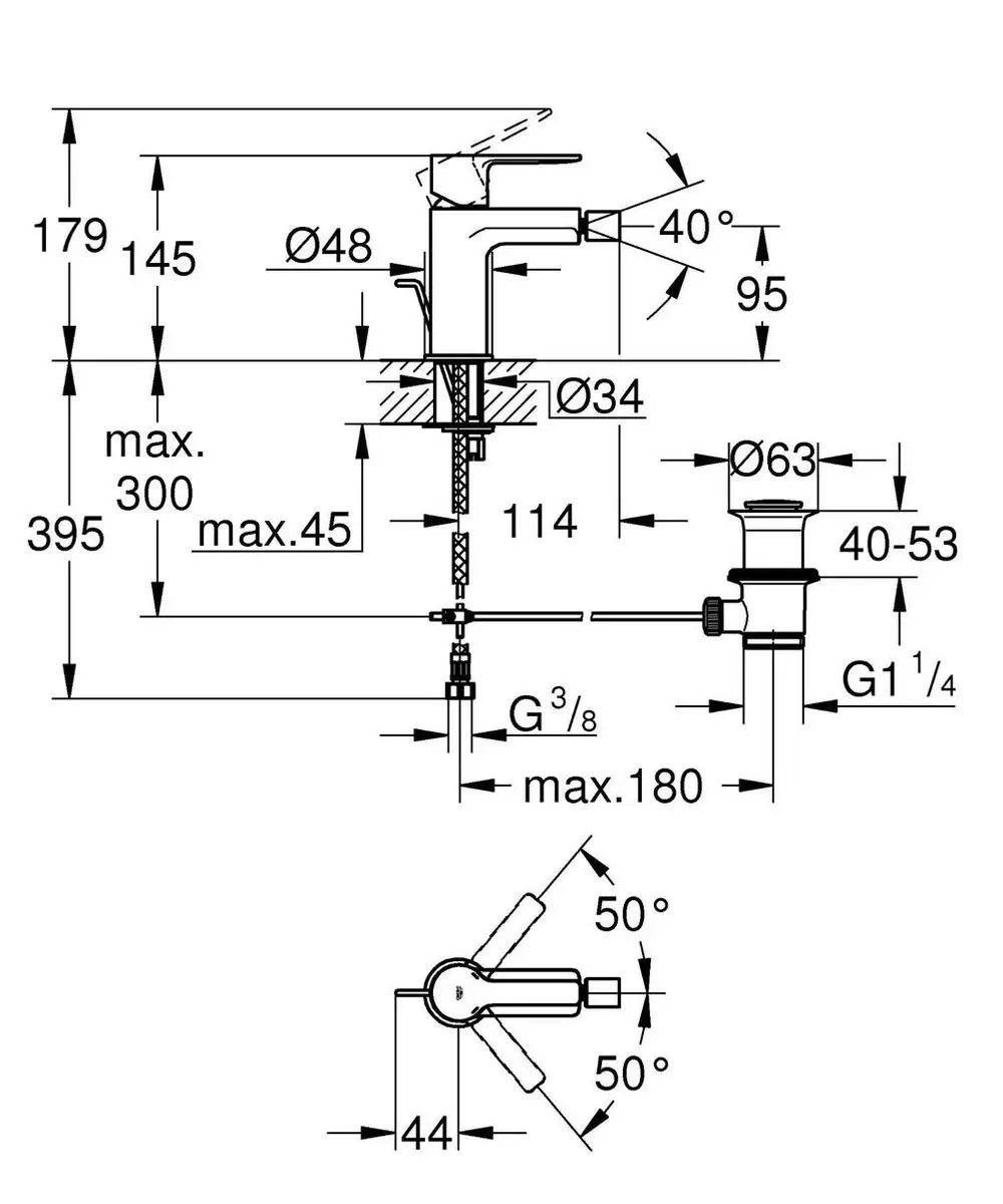 Grohe Lineare Bidetkraan 33848001 - Chroom - afbeelding 3 van 4