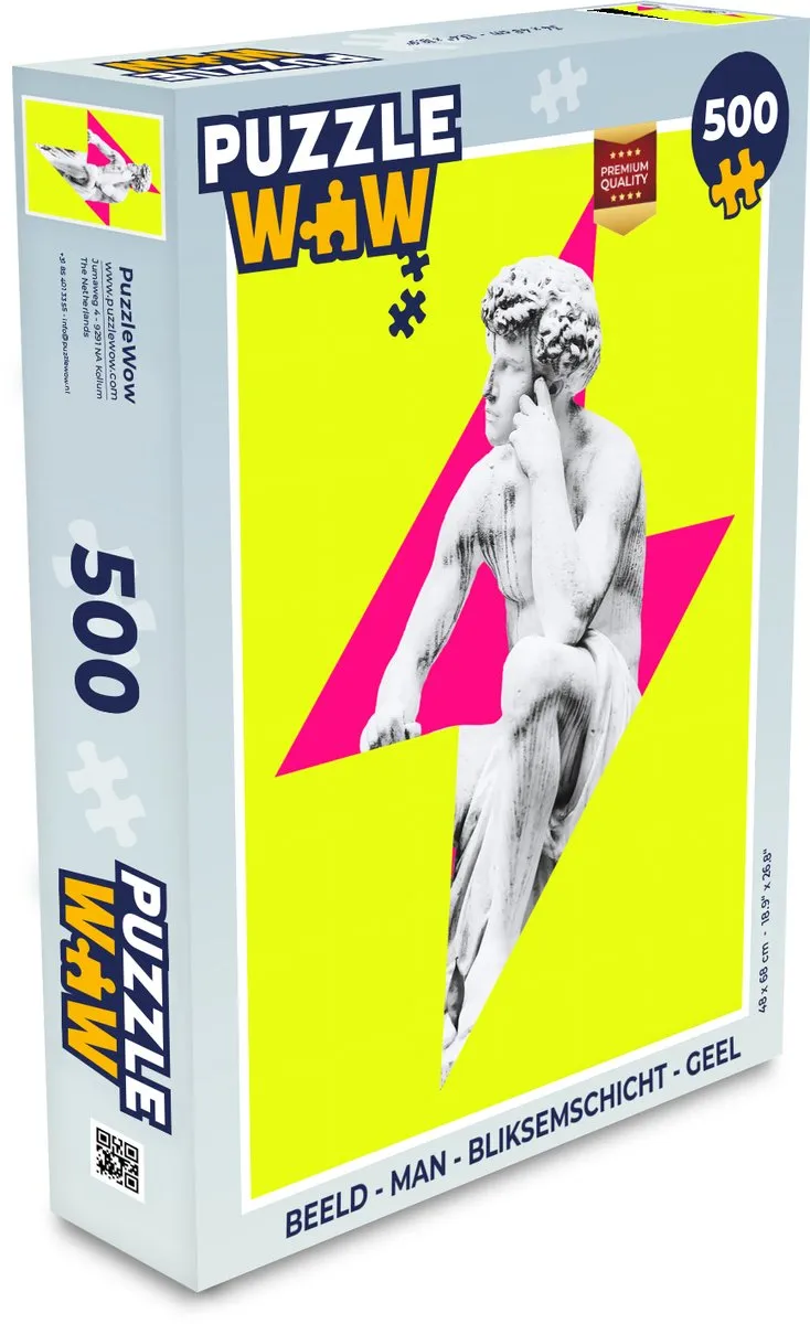 PuzzleWow Legpuzzel 500 Stuks - Man met Bliksemschicht Geel