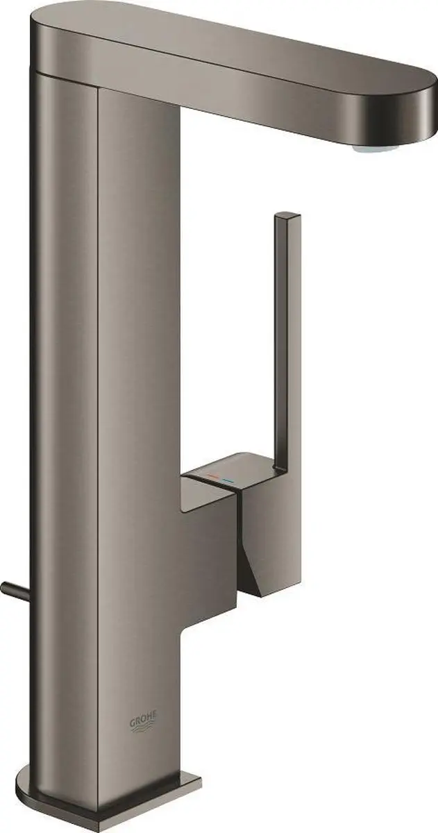 GROHE Plus Waterbesparende Wastafelmengkraan - maat L - uittrekbare uitloop - met waste - hard graphite geborsteld - 23843AL3