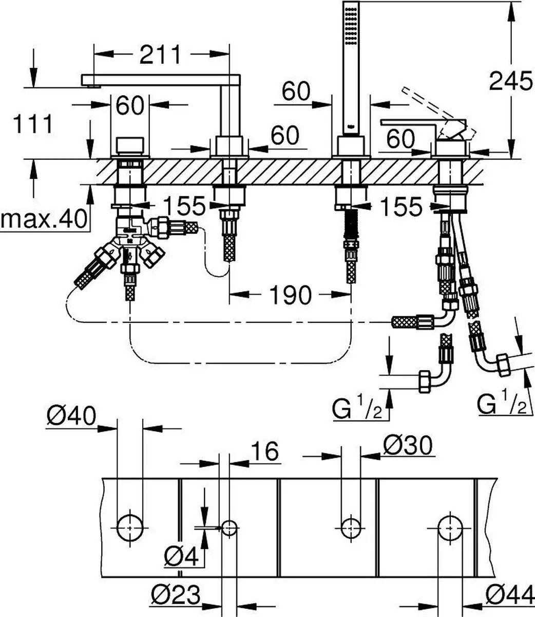 GROHE Plus Badmengkraan 29307AL3 - Hard Graphite Geborsteld - afbeelding 2 van 6
