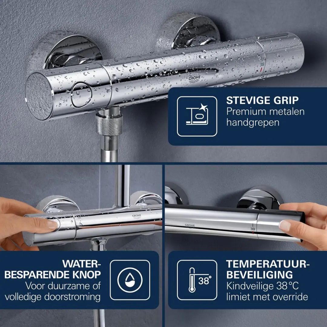 Grohe Precision Get Thermostaatkraan 15cm - Chroom - afbeelding 5 van 6