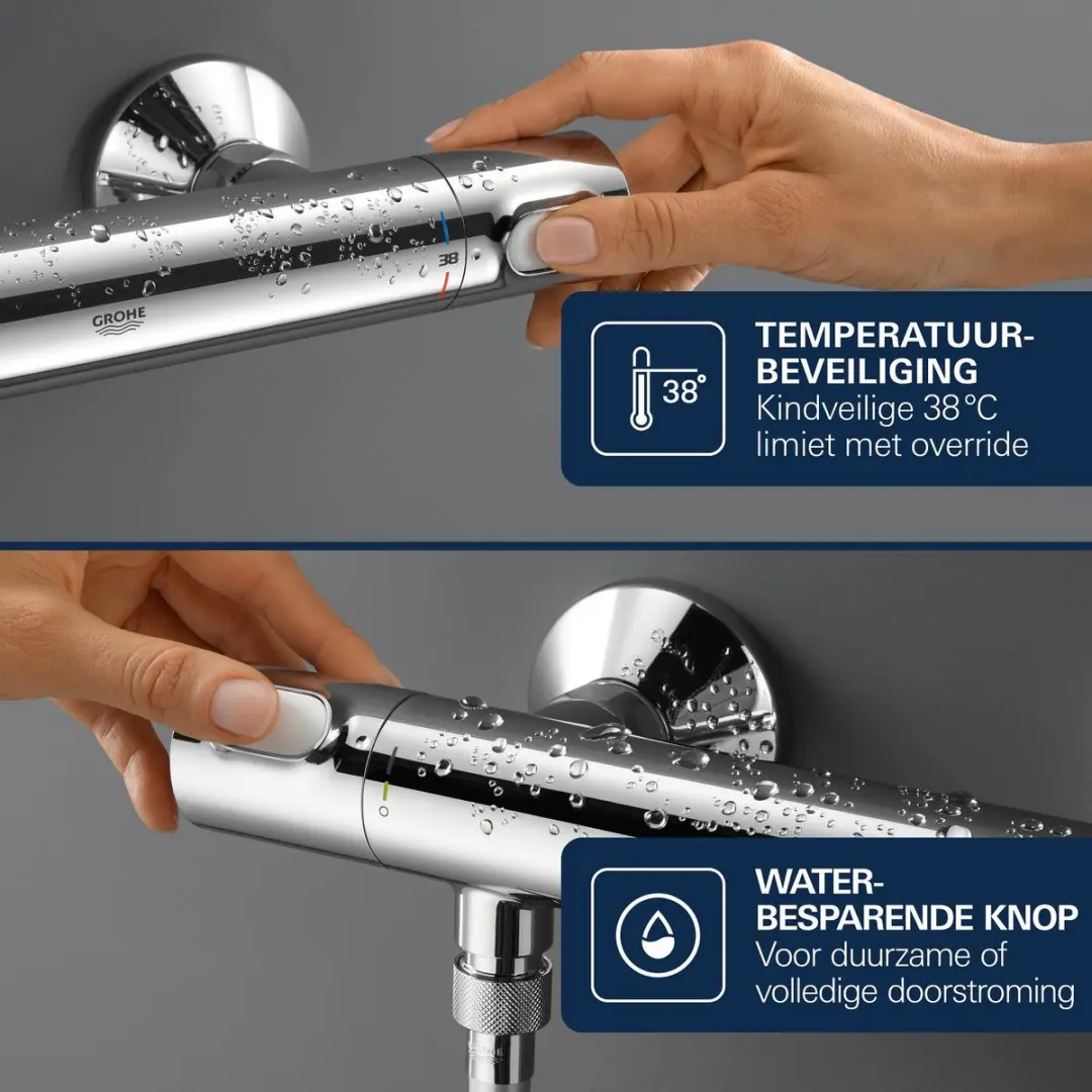 GROHE Precision Flow Thermostatische Douchekraan 34840000 - Chroom - afbeelding 6 van 6