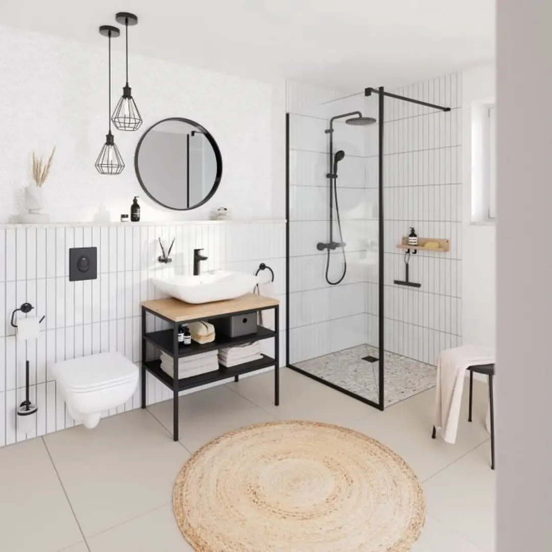 Grohe QuickFix Start Wastafelkraan Push-Open Mat Zwart - afbeelding 2 van 4
