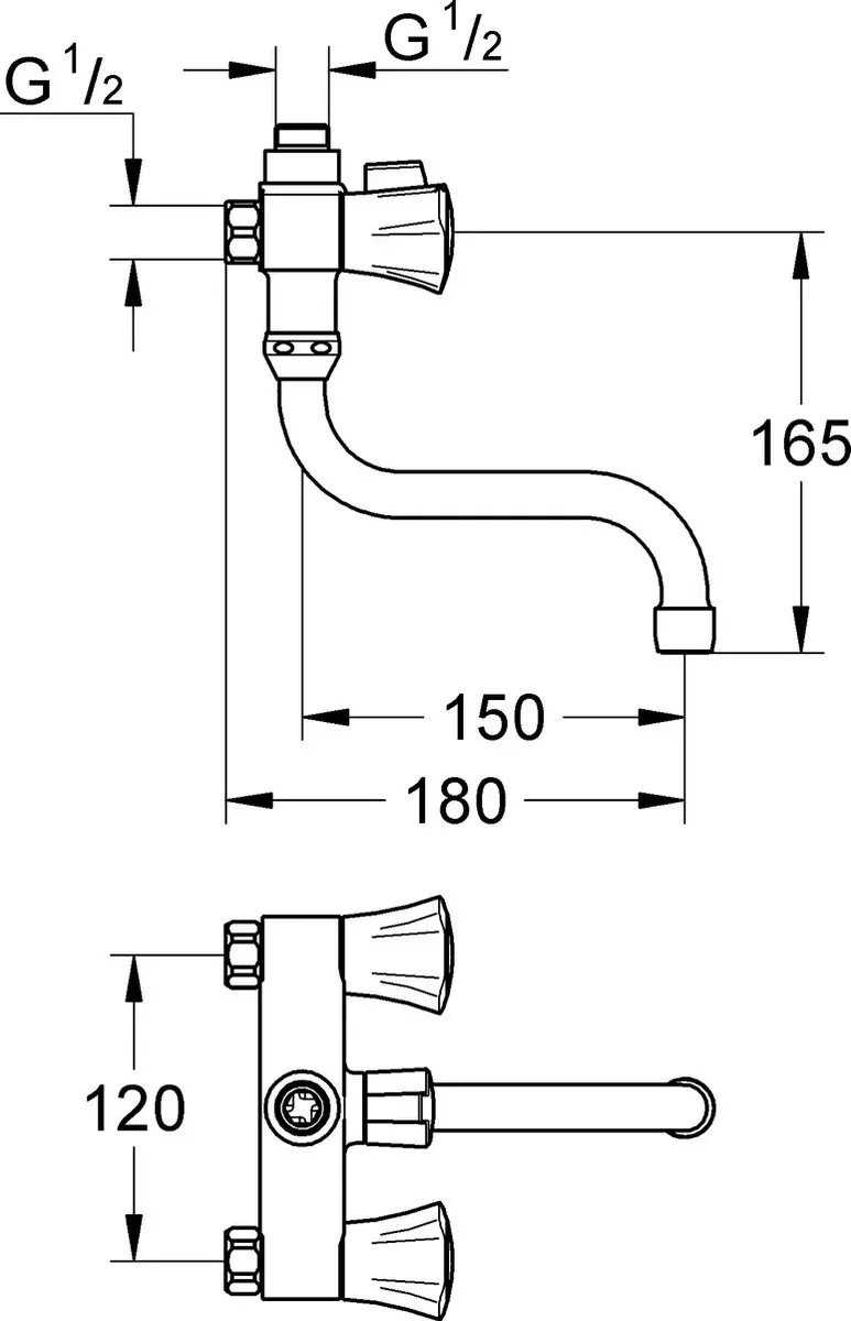 GROHE Costa L Douchekraan 12cm - Chroom - afbeelding 2 van 2