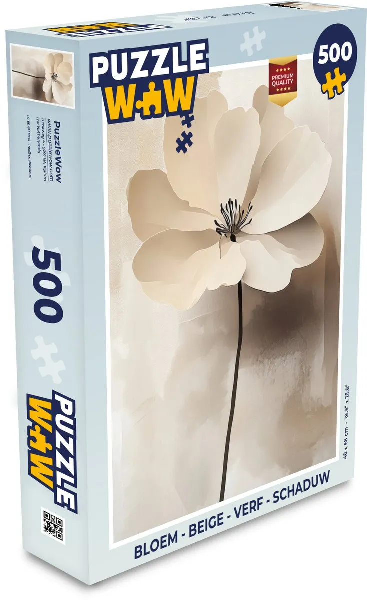 PuzzleWow Bloem Legpuzzel 500 Stuks - Beige