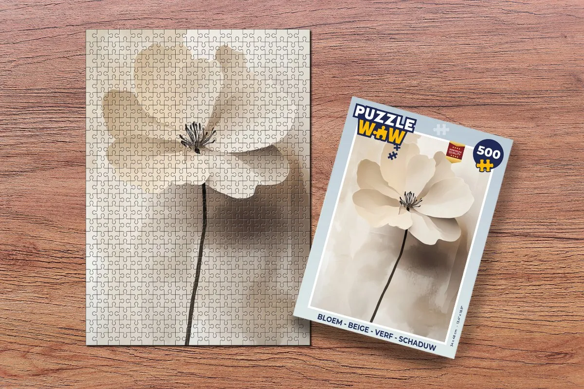 PuzzleWow Bloem Legpuzzel 500 Stuks - Beige