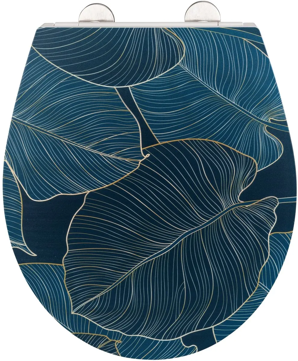 Wenko WC-deksel Big Leaves Soft Close 25193100 - Blauwgroen - afbeelding 2 van 6