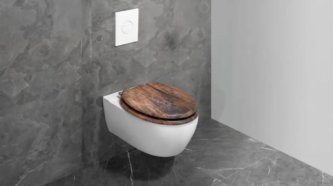 Wenko WC-bril Rustic MDF Fix-Clip - Hout - afbeelding 5 van 6