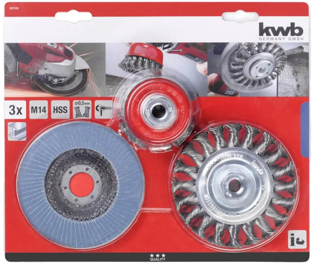 KWB Draadborstelset 597510 - 3 Stuks - afbeelding 3 van 6
