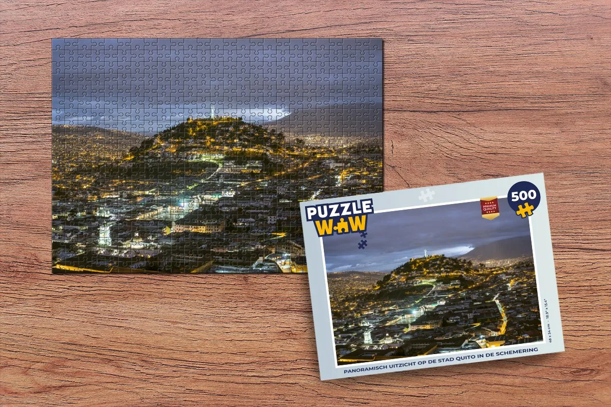 PuzzleWow Quito Schemering Legpuzzel 500 Stuks - Multicolor