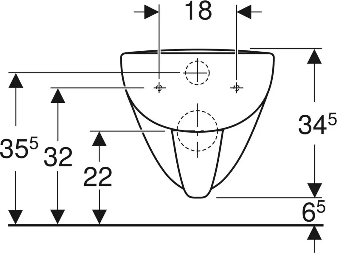 Geberit Renova Plan Rimfree Hangtoilet 54cm - Glanswit - afbeelding 4 van 6