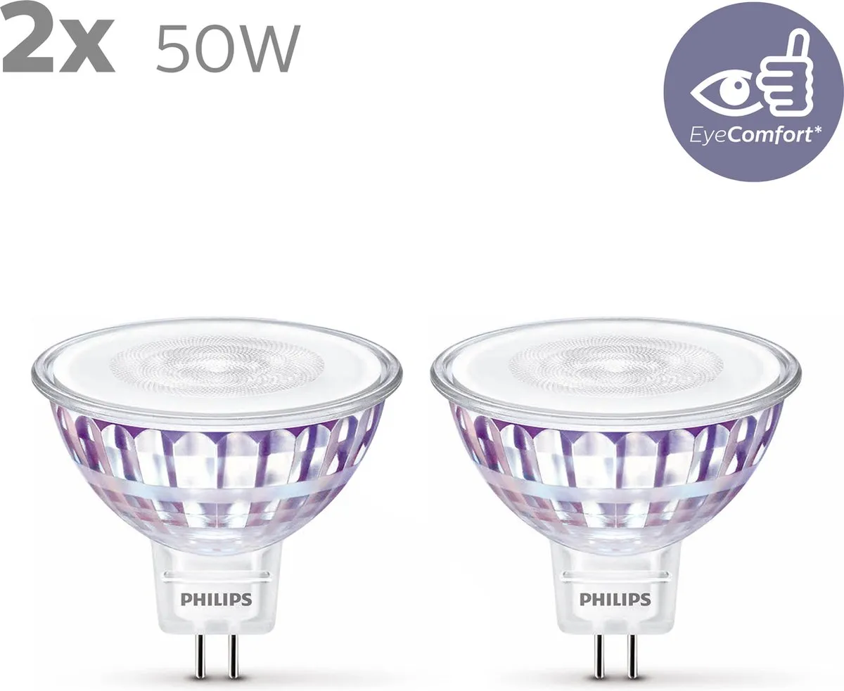 Philips LED Spot GU5.3 7W Warmwit - 2 Stuks