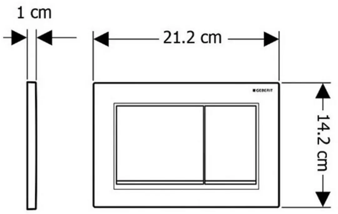 Geberit Omega 20 Bedieningspaneel - Mat Chroom - afbeelding 3 van 6
