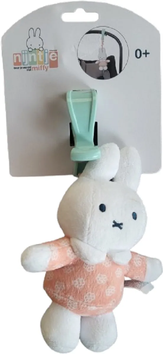 Nijntje Knuffel met Klem - Roze/Wit