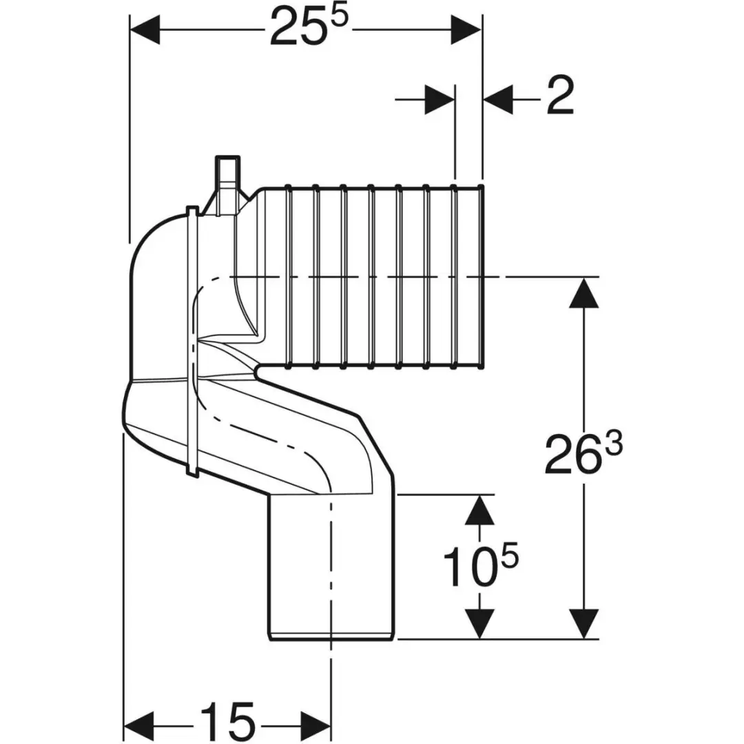 Geberit Monolith P-aansluitbochtenset 131.081.11.1 - Wit - afbeelding 2 van 5