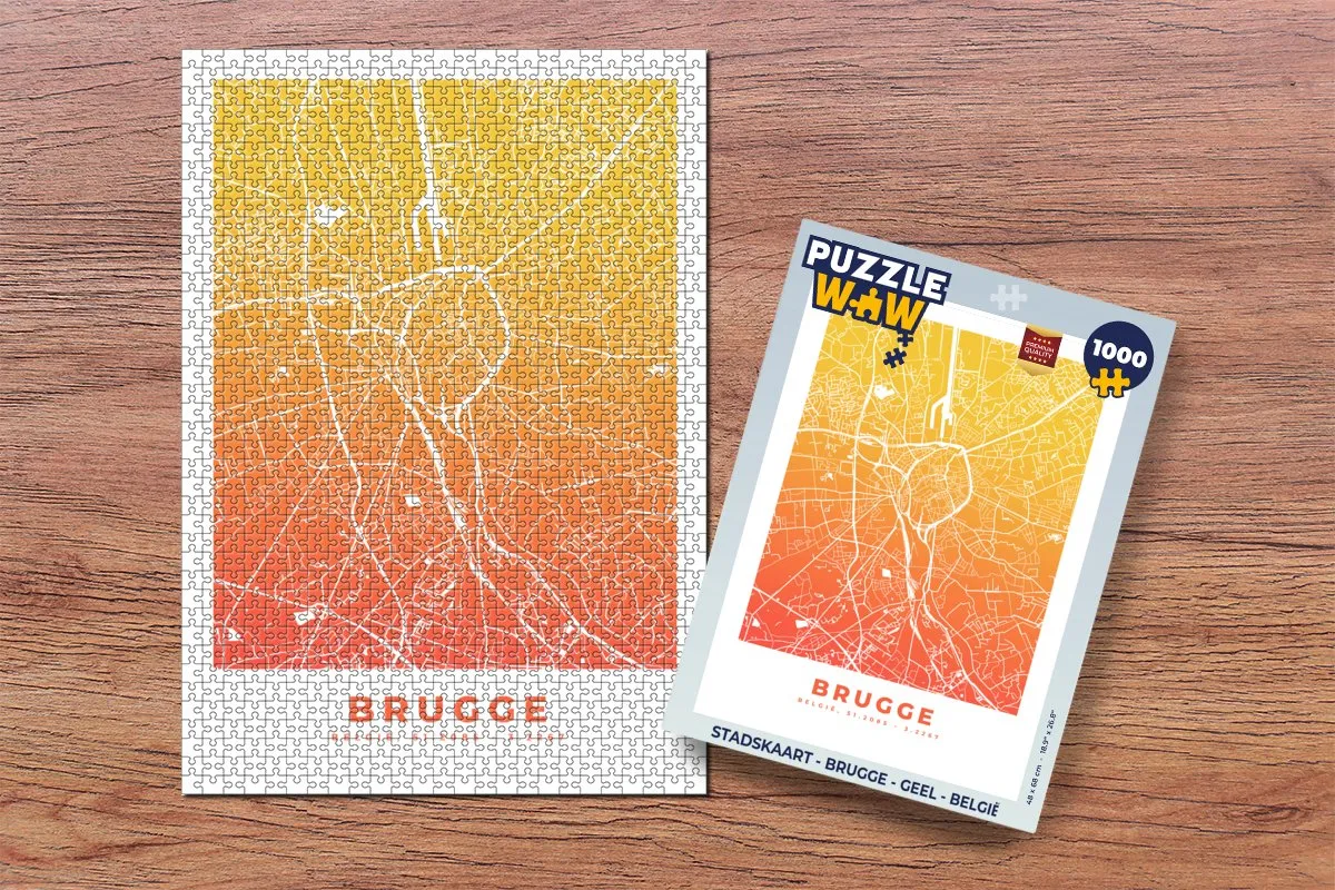 PuzzleWow Brugge Legpuzzel 1000 Stuks - Multicolor