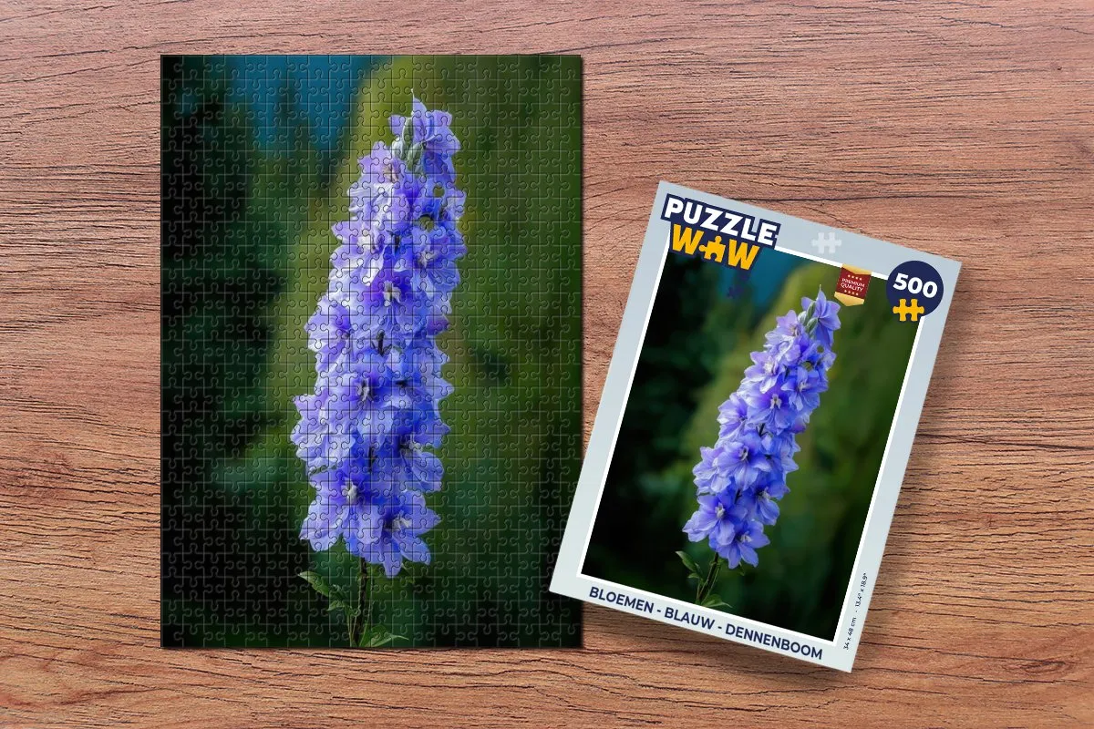 PuzzleWow Bloemen Puzzel 500 Stuks - Dennenboom Blauw