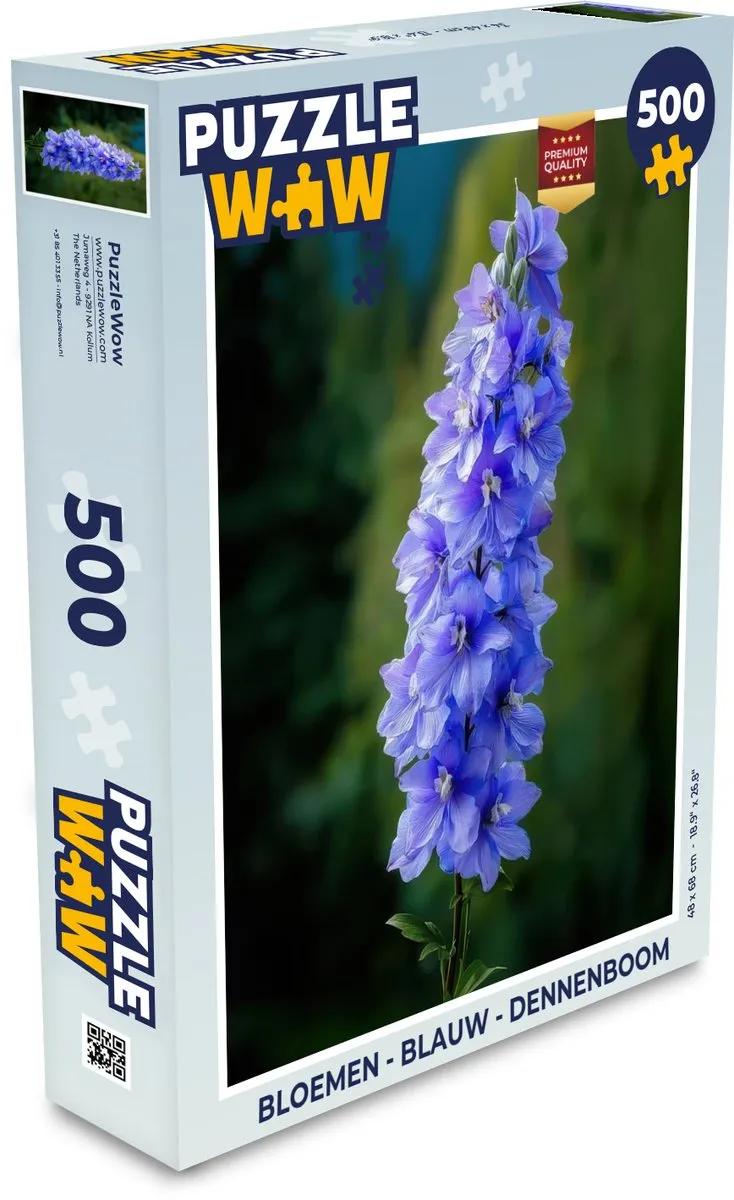 PuzzleWow Bloemen Puzzel 500 Stuks - Dennenboom Blauw
