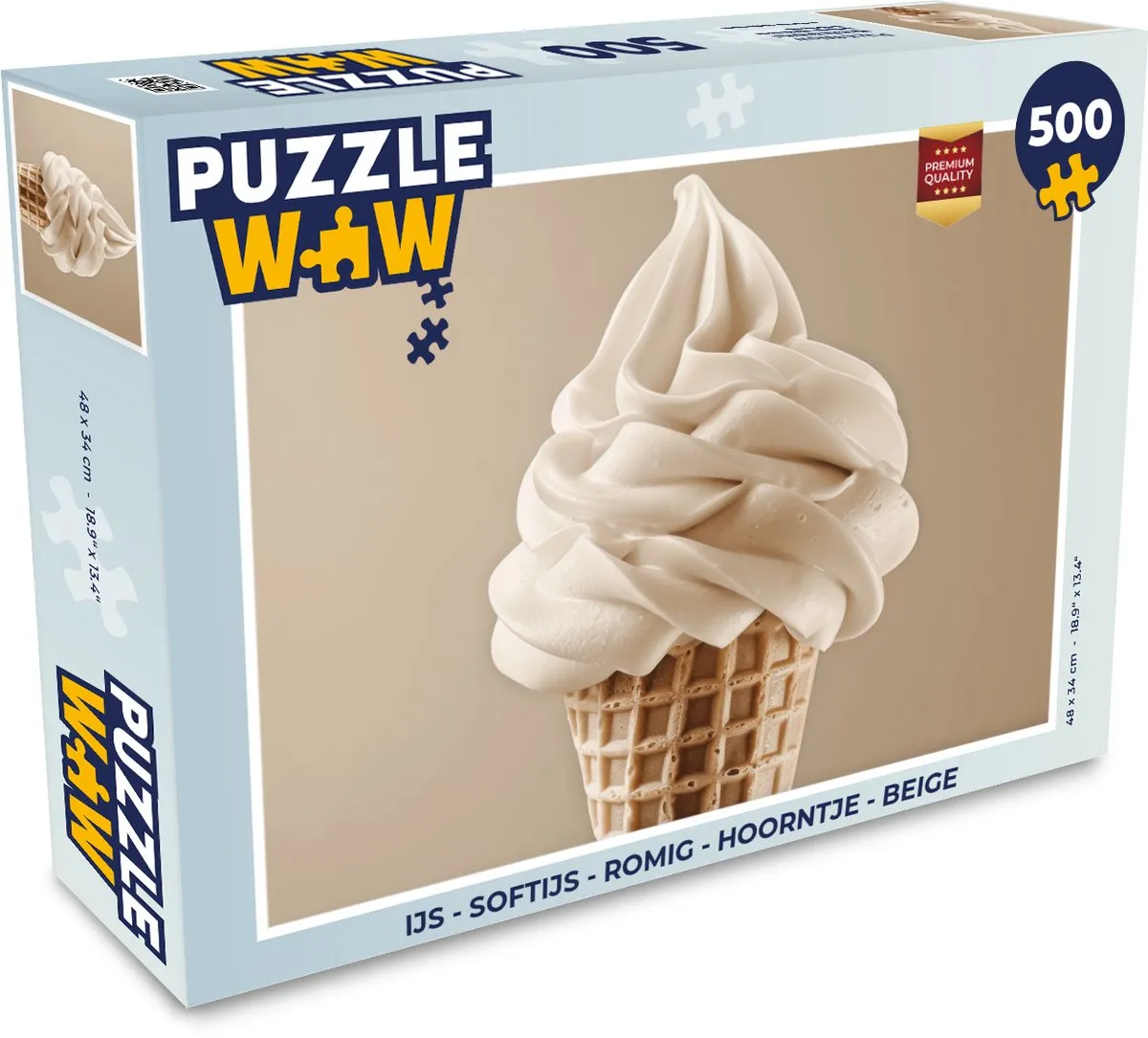 PuzzleWow IJs Romig Hoorntje Puzzel 500 Stuks
