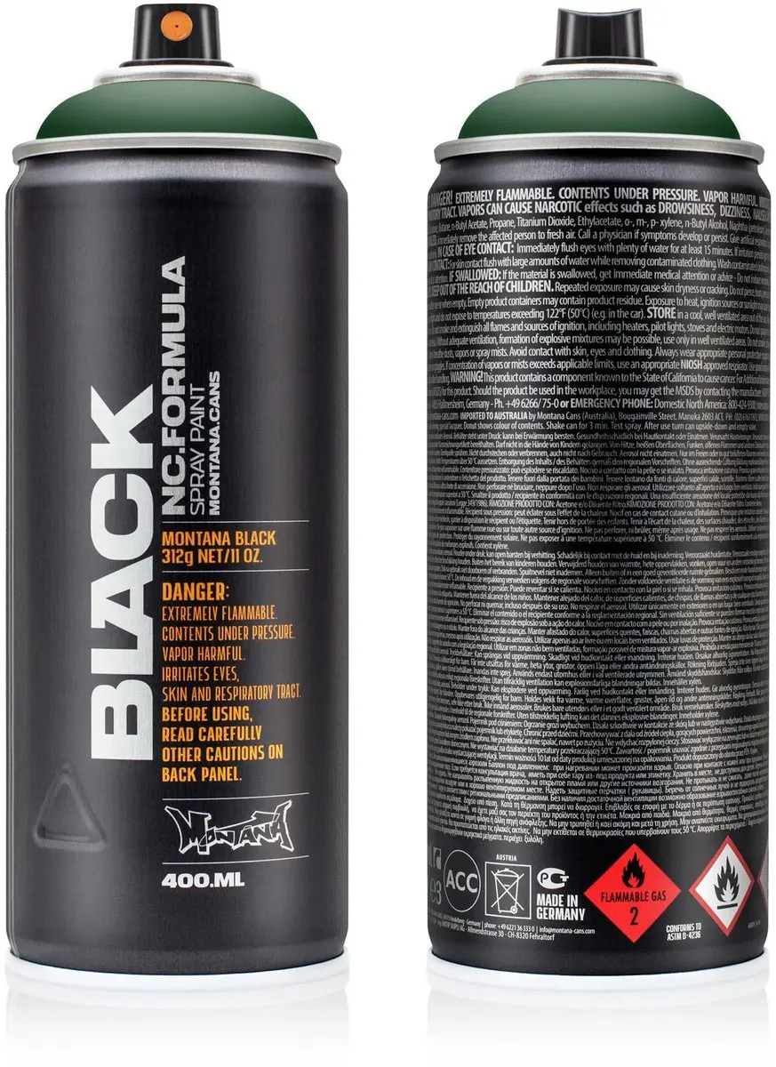 Montana BLACK 6070 TAG Green Spuitbus 400ml - afbeelding 6 van 6