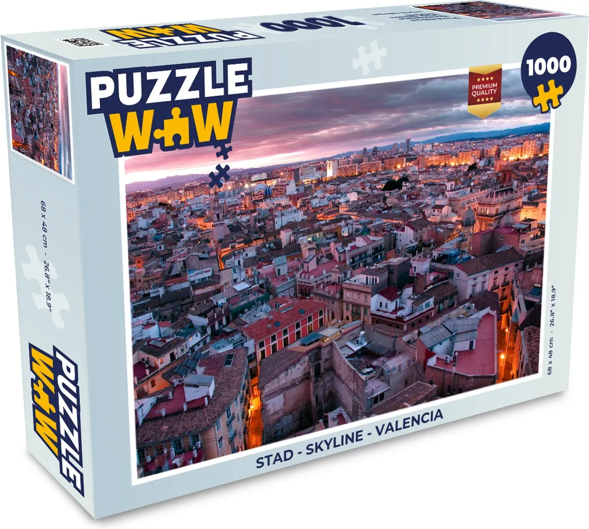 PuzzleWow Skyline Valencia Legpuzzel 1000 Stuks