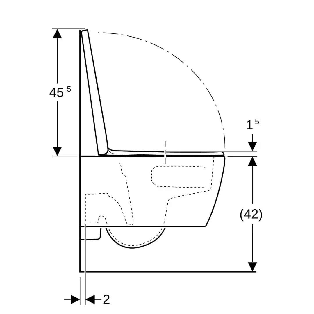 Geberit iCon Hangtoilet TurboFlush 53cm - Softclose - Glanswit - afbeelding 6 van 6