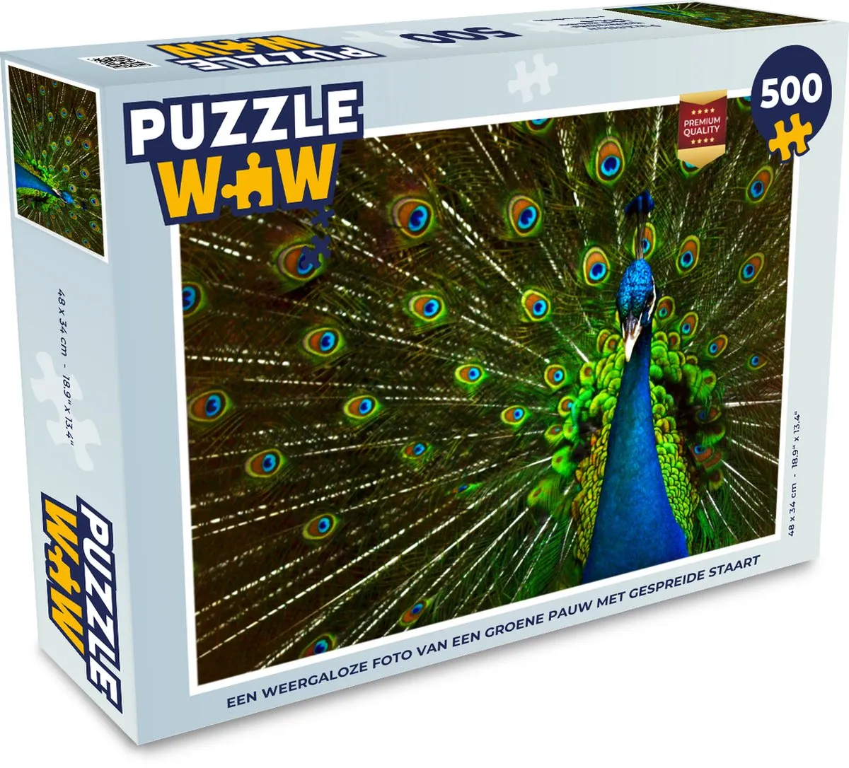 PuzzleWow Pauw Patroon Legpuzzel 500 Stuks