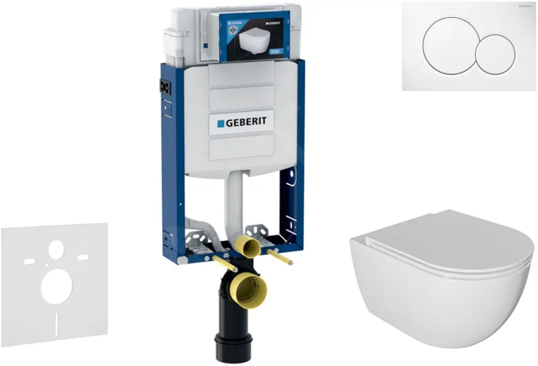 Voorwand montageset, Oudee toilet en softclose zitting, Sigma01 bedieningsplaat,