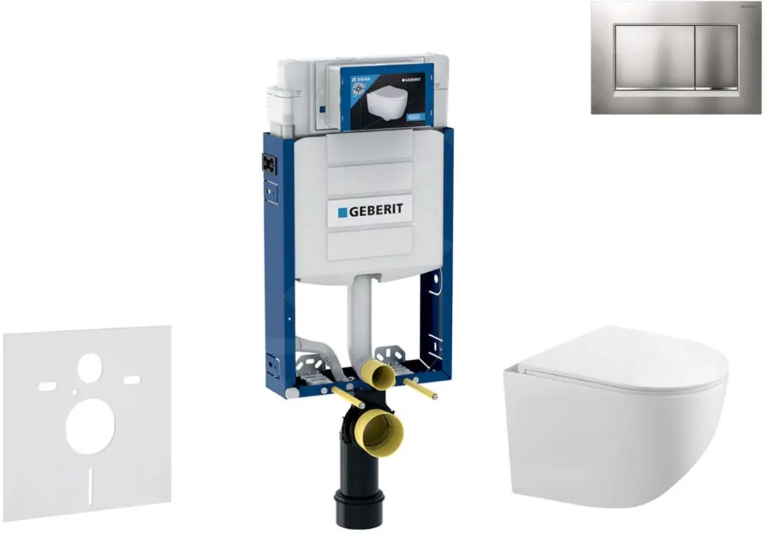 Voorwand montageset, Gaia toilet en softclose zitting, Sigma30 bedieningsplaat,