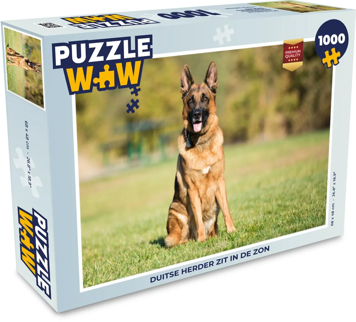 PuzzleWow Legpuzzel Duitse Herder Zit in de Zon 1000 Stuks - Multicolor