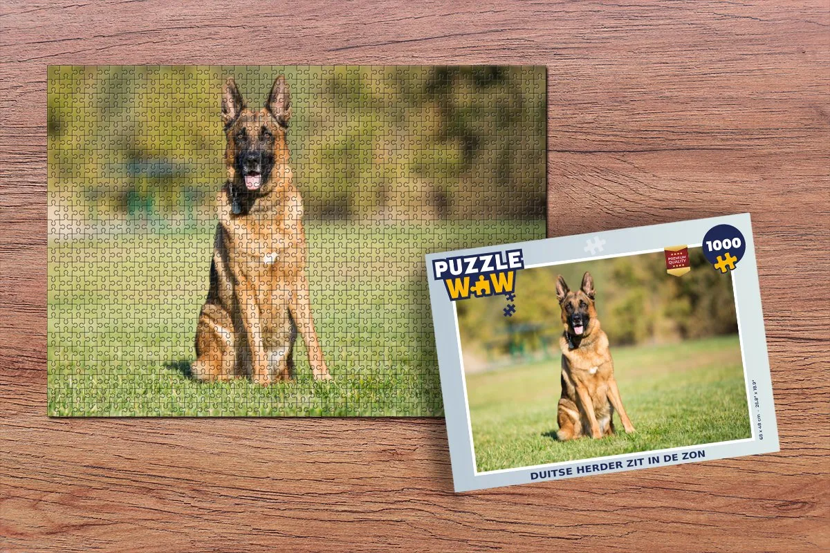 PuzzleWow Legpuzzel Duitse Herder Zit in de Zon 1000 Stuks