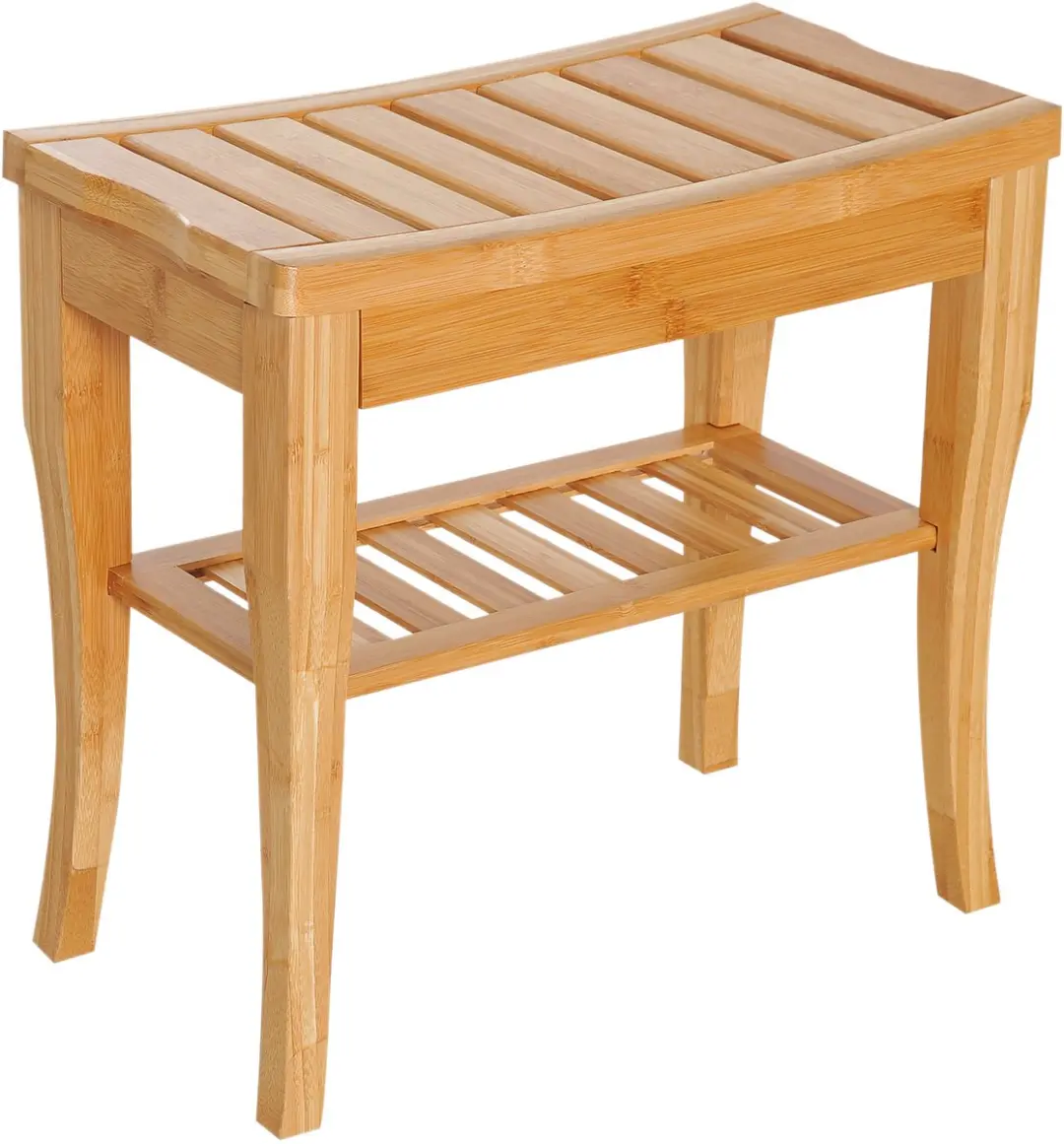 Homcom Douchebank-Bamboe-47,5L x 26B x 44,5H cm-Natuurlijk hout