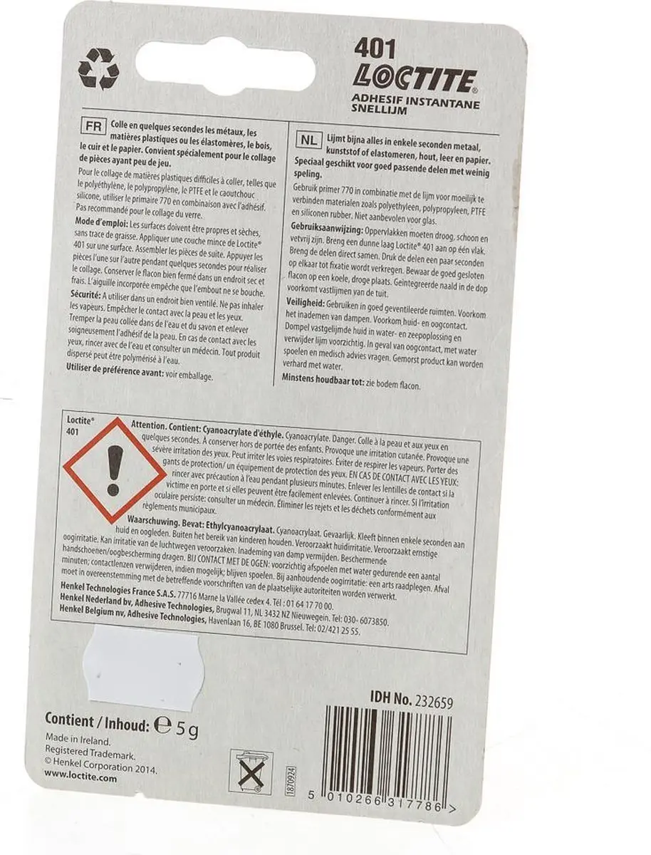 Loctite 401 Superlijm 5ml - afbeelding 6 van 6