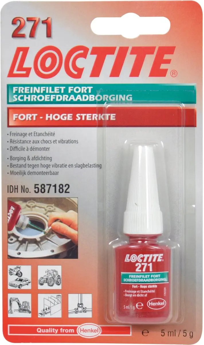 Loctite 271 Schroefdraadborgmiddel Rood 5ml - afbeelding 4 van 6