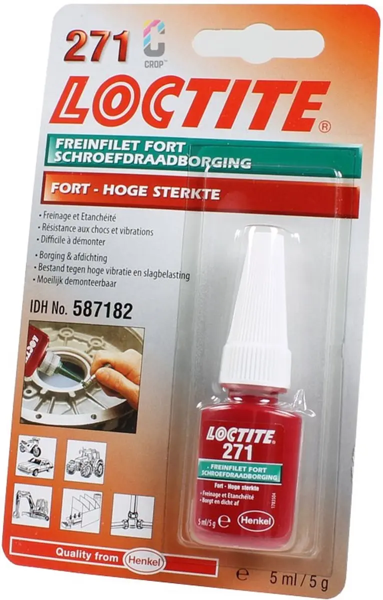 Loctite 271 Schroefdraadborgmiddel Rood 5ml - afbeelding 6 van 6