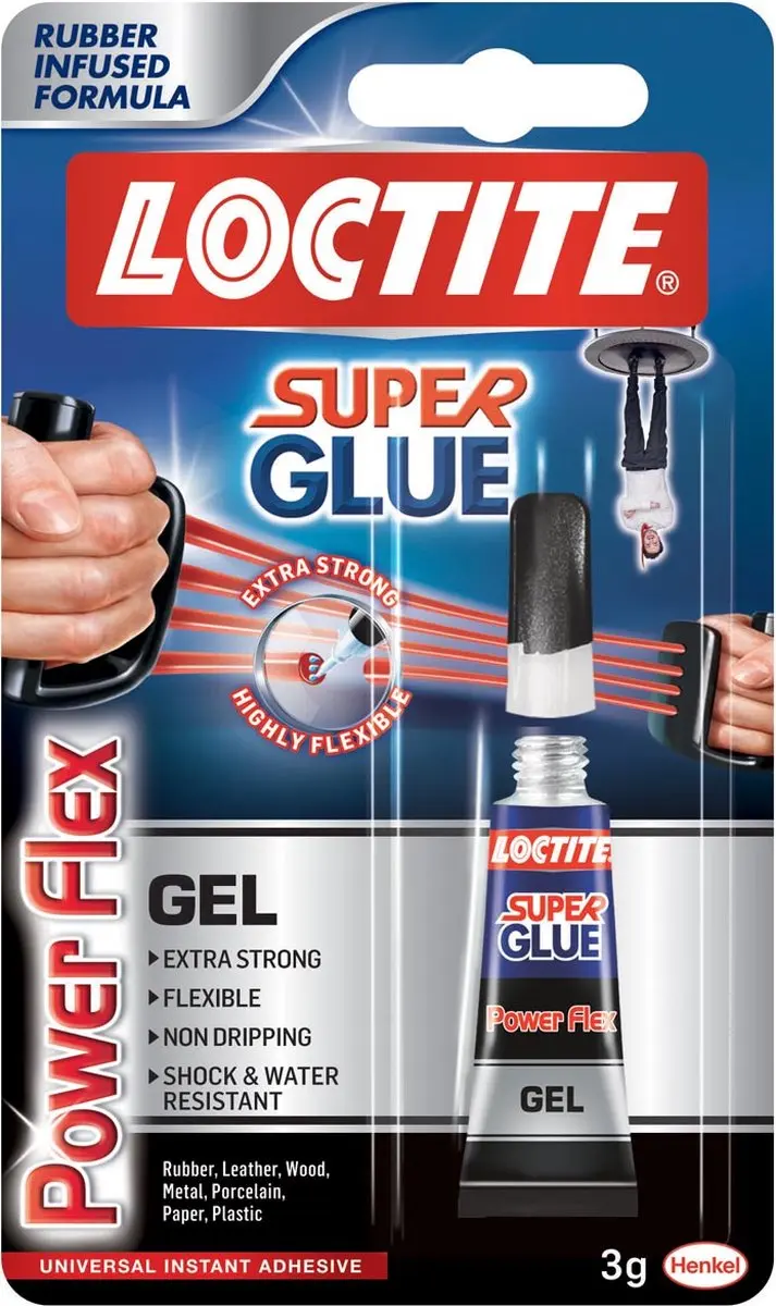 12x Loctite Secondelijm Power Flex Gel 3 gr