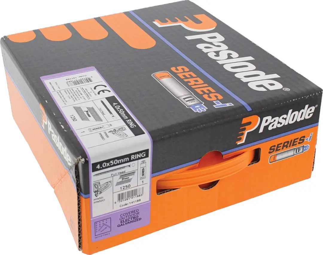 Paslode 141188 Ankernagels 4,0 x 50mm ring verzinkt 12mµ + gas PPN50