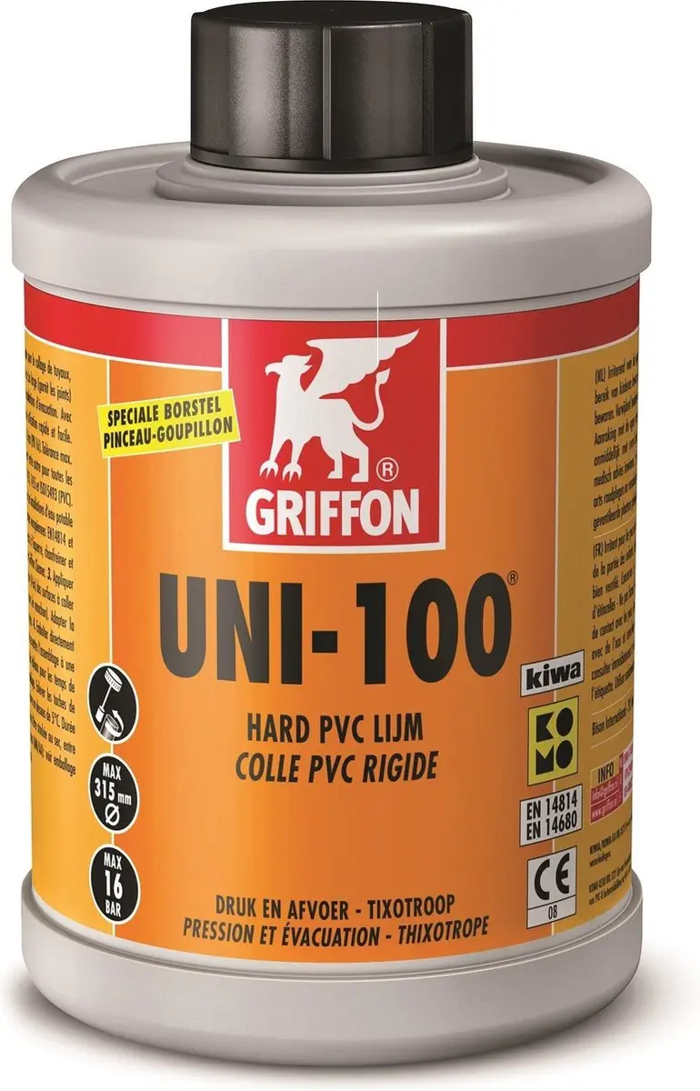 Hard-PVC-lijm UNI-100 pot 250ml