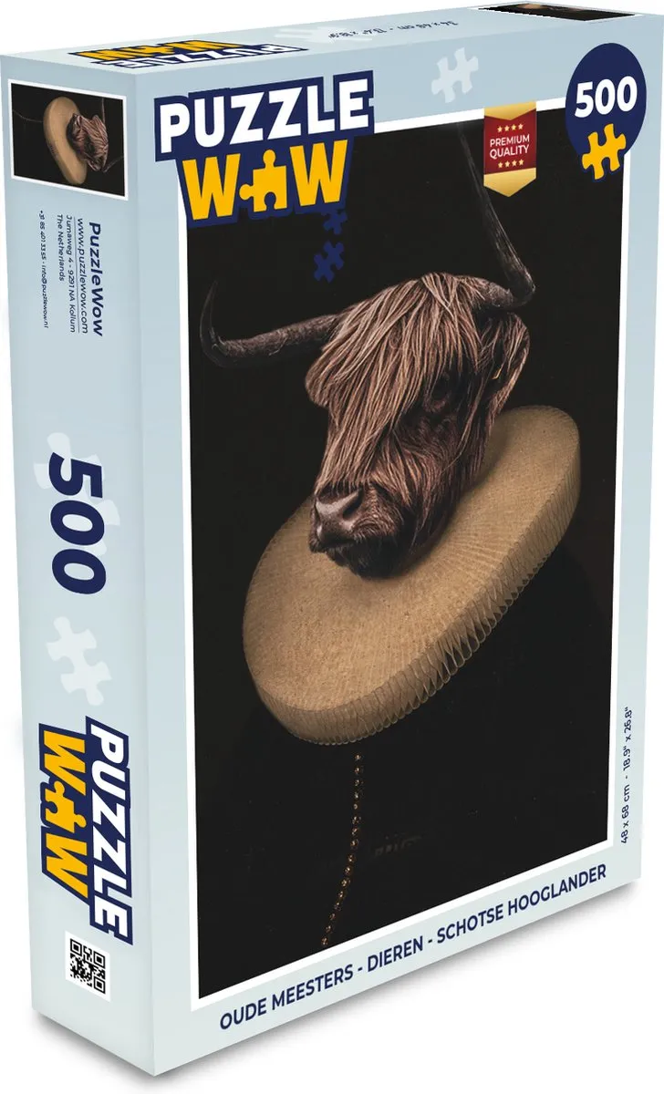 PuzzleWow Oude Meesters Schotse Hooglander Legpuzzel 500 Stuks
